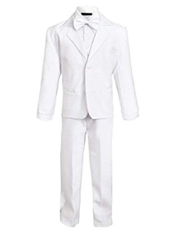 Rafael Boys Tuxedo with Vest, Shirt, and Bow Tie Black or White