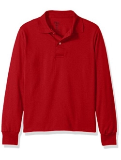 Jerzees Boys' Big Spot Shield Long Sleeve Polo Sport Shirt