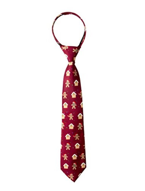 Spring Notion Boy's Printed Microfiber Christmas Theme Pretied Zipper Tie