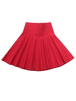 Gooket Girls High Waist Knitted Flared Pleated Skater Skirt Casual Mini Skirt Age 3-14Y