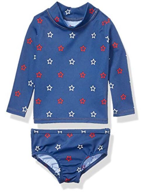 Amazon Essentials UPF 50+ Baby Girls 2-Piece Long-Sleeve Rash Guard Set