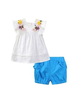 Mud Kingdom Little Girls Outfits Summer Holiday Sunflower