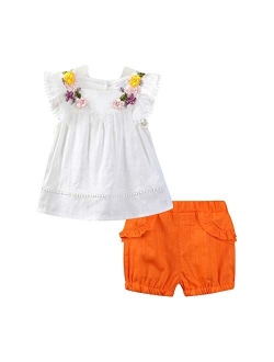 Mud Kingdom Little Girls Outfits Summer Holiday Sunflower