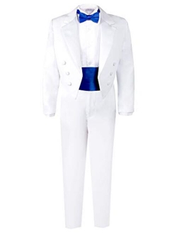 Boys' White Classic Tuxedo with Tail