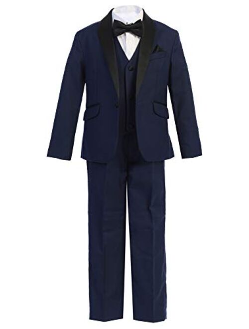 Boys Premium Paisley Patterned and Solid Shawl Lapel Tuxedos - Many Colors