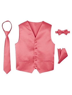 Boys' 4-Piece Satin Tuxedo Vest Set