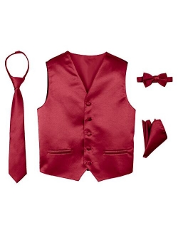 Boys' 4-Piece Satin Tuxedo Vest Set