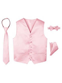 Boys' 4-Piece Satin Tuxedo Vest Set