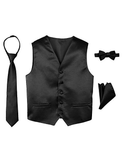 Boys' 4-Piece Satin Tuxedo Vest Set