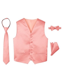 Boys' 4-Piece Satin Tuxedo Vest Set