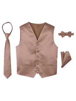 Boys' 4-Piece Satin Tuxedo Vest Set