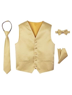 Boys' 4-Piece Satin Tuxedo Vest Set