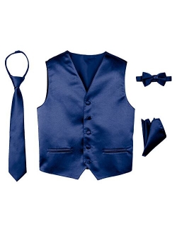 Boys' 4-Piece Satin Tuxedo Vest Set