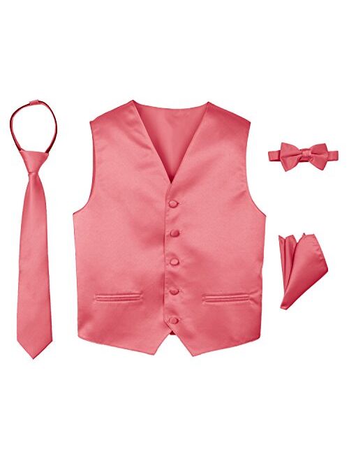 Spring Notion Boys' 4-Piece Satin Tuxedo Vest Set