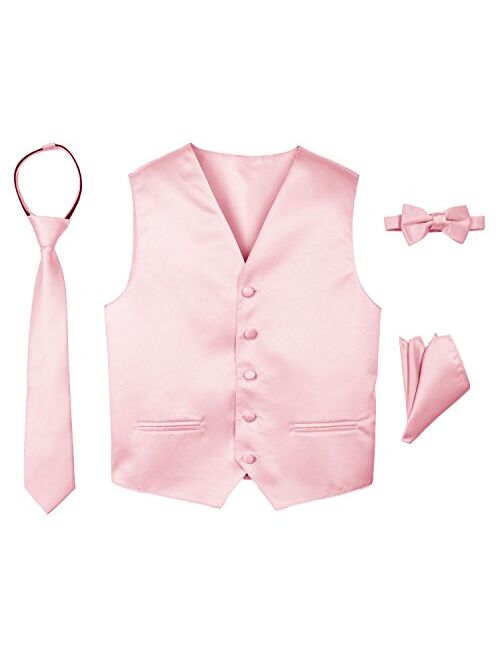 Spring Notion Boys' 4-Piece Satin Tuxedo Vest Set