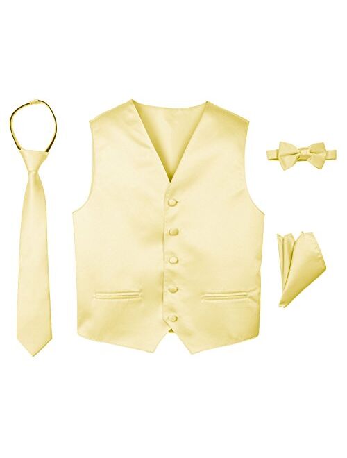 Spring Notion Boys' 4-Piece Satin Tuxedo Vest Set