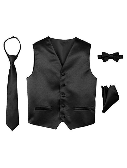 Spring Notion Boys' 4-Piece Satin Tuxedo Vest Set