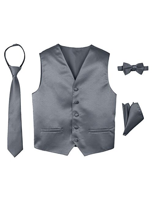 Spring Notion Boys' 4-Piece Satin Tuxedo Vest Set