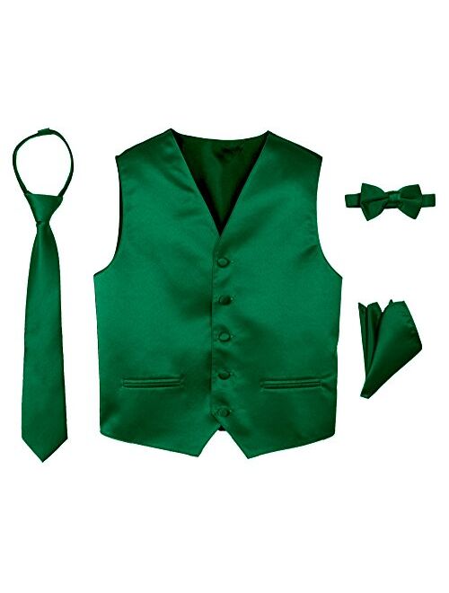 Spring Notion Boys' 4-Piece Satin Tuxedo Vest Set