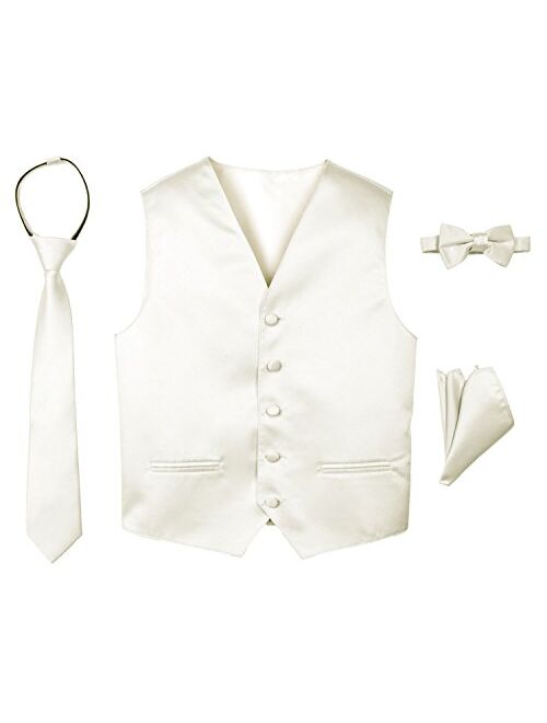 Spring Notion Boys' 4-Piece Satin Tuxedo Vest Set