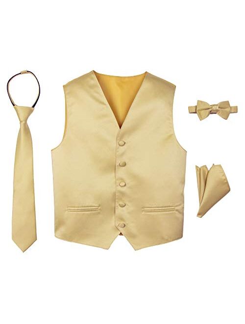 Spring Notion Boys' 4-Piece Satin Tuxedo Vest Set