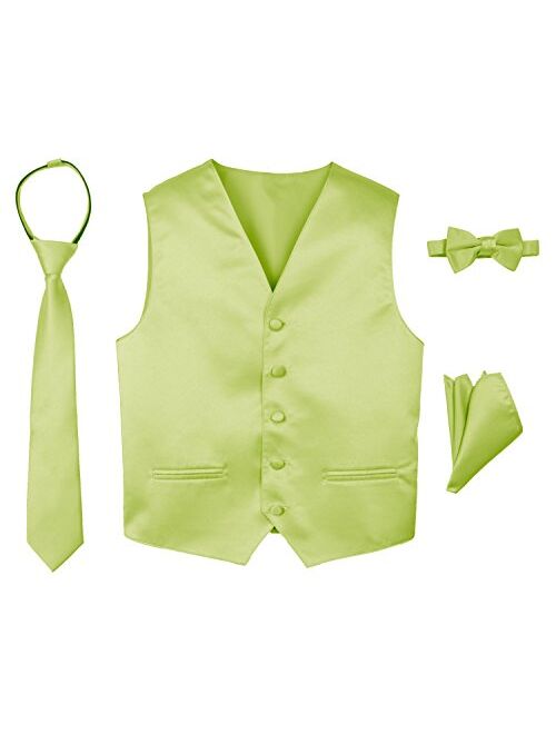 Spring Notion Boys' 4-Piece Satin Tuxedo Vest Set