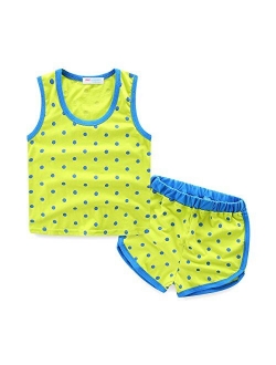 Mud Kingdom Little Boys Holiday Outfits Summer Tank Tops and Shorts