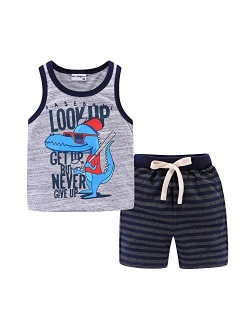 Mud Kingdom Little Boys Holiday Outfits Summer Tank Tops and Shorts