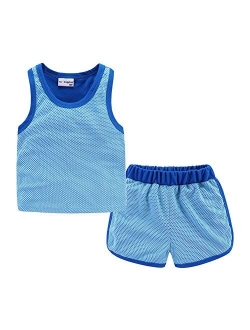 Mud Kingdom Little Boys Holiday Outfits Summer Tank Tops and Shorts