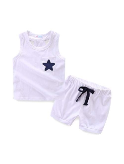 Mud Kingdom Little Boys Holiday Outfits Summer Tank Tops and Shorts