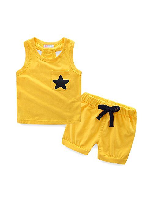 Mud Kingdom Little Boys Holiday Outfits Summer Tank Tops and Shorts