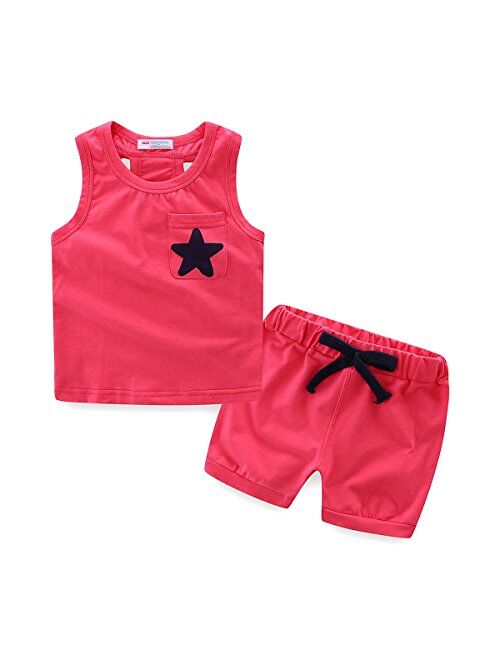 Mud Kingdom Little Boys Holiday Outfits Summer Tank Tops and Shorts