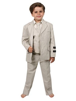 Johnnie Lene Boys Cotton/Linen Natural Summer Suit from Baby to Teen