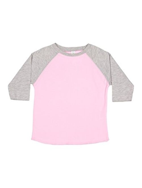 RABBIT SKINS Toddler Fine Jersey Raglan 3/4 Sleeve Baseball Tee