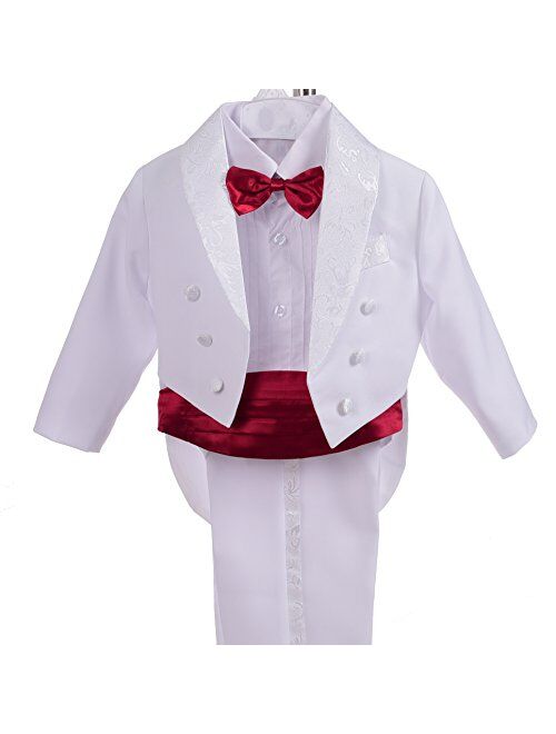 Dressy Daisy Boys' Classic Tuxedo w/Tail 5 Pcs Set Formal Suits Wedding Outfit 001