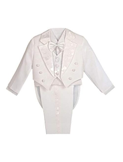 Dressy Daisy Boys' Classic Fit Tuxedo Suit with Tail 5 Pcs Set Formal Suits Wedding Outfit 011