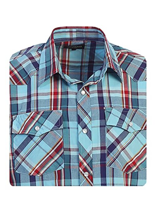 Gioberti Boys Casual Western Solid Long Sleeve Shirt with Pearl Snaps