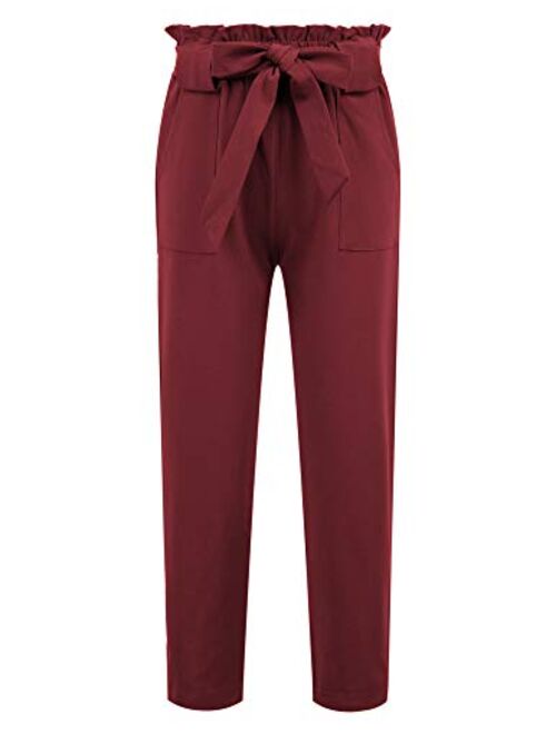 Danna Belle Girls Elastic Waist Long Pants with Pockets