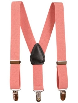 Sportoli Kids and Baby Adjustable Elastic Solid Wedding Suspenders - 21 Colors