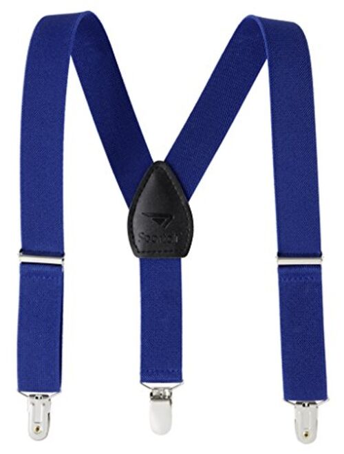 Suspenders for Kids Gift Set Wedding Tuxedo Genuine Leather Premium 1 Inch Suspender