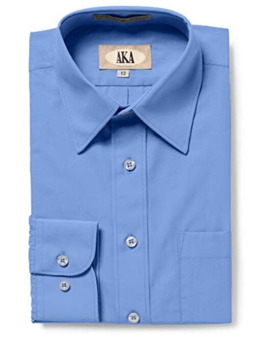 AKA Boys Solid Long Sleeve Dress Shirt - Back to School