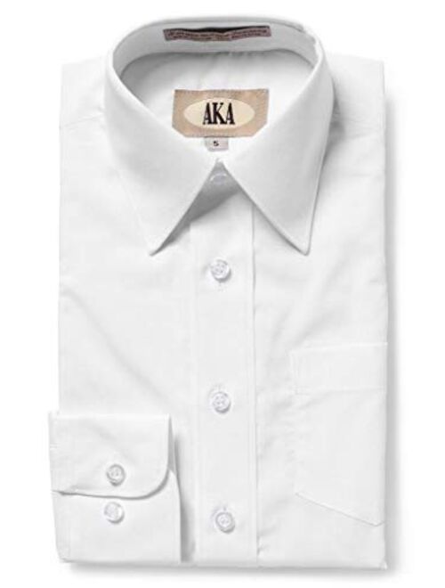 AKA Boys Solid Long Sleeve Dress Shirt - Back to School