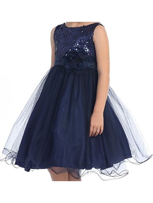 Big Girls Sequin Junior Bridesmaid Wedding Pageant Flower Girl Dress 4-20.5 USA