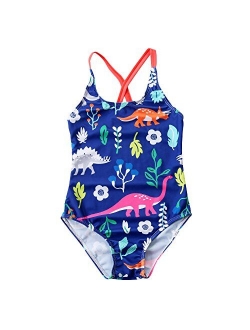 Anbaby Little Girl Cute Cartoon Pattern One Piece Swimsuit