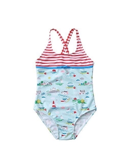 Anbaby Little Girl Cute Cartoon Pattern One Piece Swimsuit