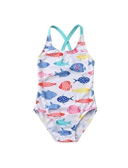 Anbaby Little Girl Cute Cartoon Pattern One Piece Swimsuit