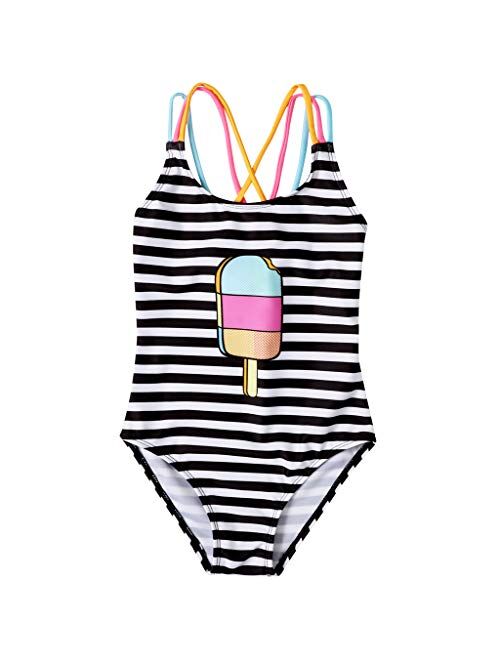 Anbaby Little Girl Cute Cartoon Pattern One Piece Swimsuit