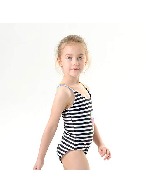 Anbaby Little Girl Cute Cartoon Pattern One Piece Swimsuit