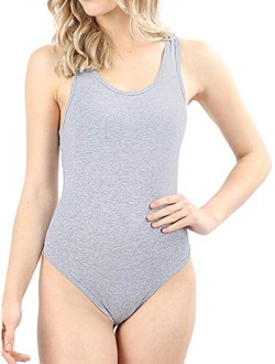 Women Casual Solid Sleeveless Tank Bodysuit Leotard Top