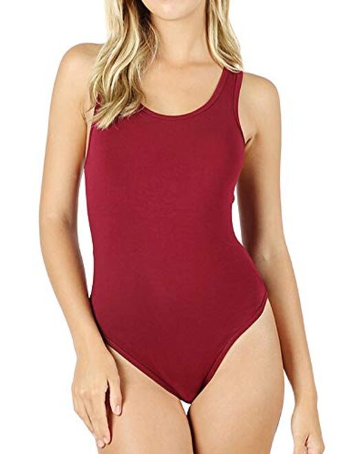 Women Casual Solid Sleeveless Tank Bodysuit Leotard Top